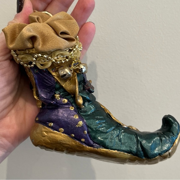 Jacqueline Kent Collection Christmas Royal Stocking Ornament Jester Slipper 2004 - Picture 10 of 16